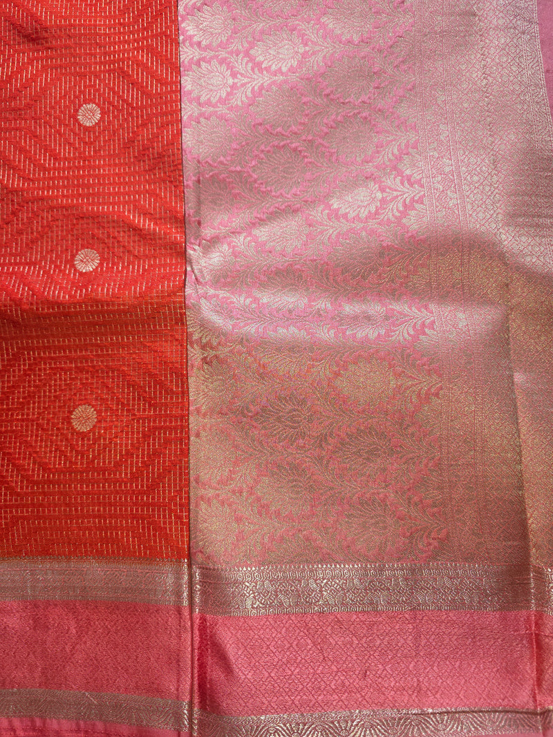 Premium Semi Mysore Crepe Saree with Thread Weaving and Rich Pallu
