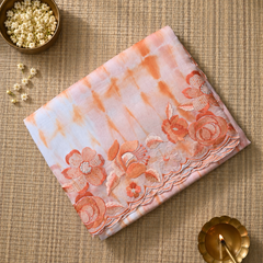 Pure Organza Saree with Shibori Dye and Thread Work
