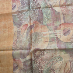 Kora Silk Digital Printed Saree with Aari Work