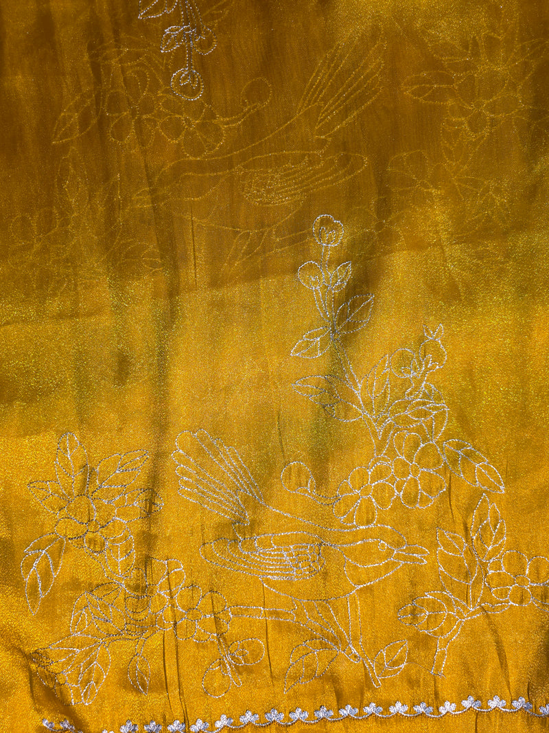 Pure TIssue Saree with Embroidery