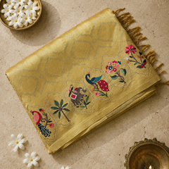 Pure Kota Doria Saree with Embroidery