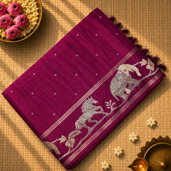 Tussar Silk Saree with Embroidery