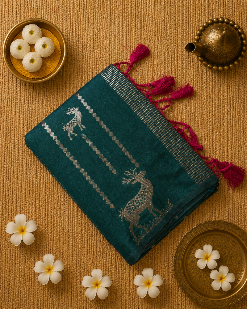 Soft Viscose Jute Saree with Rich Pallu
