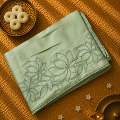 Soft Tussar Silk Saree with Applique work in organza