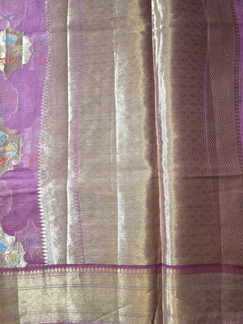 Pure Kota Doria Saree with Allover Meena Butis