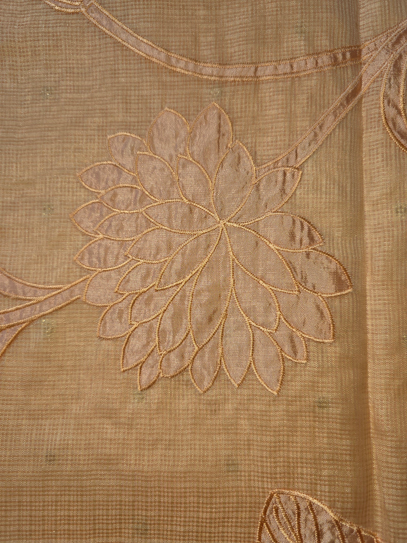 Kota Tissue Saree with Applique Work