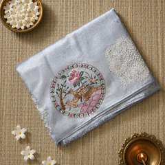 Pure Kora Tissue Saree with Beautiful Embroidery