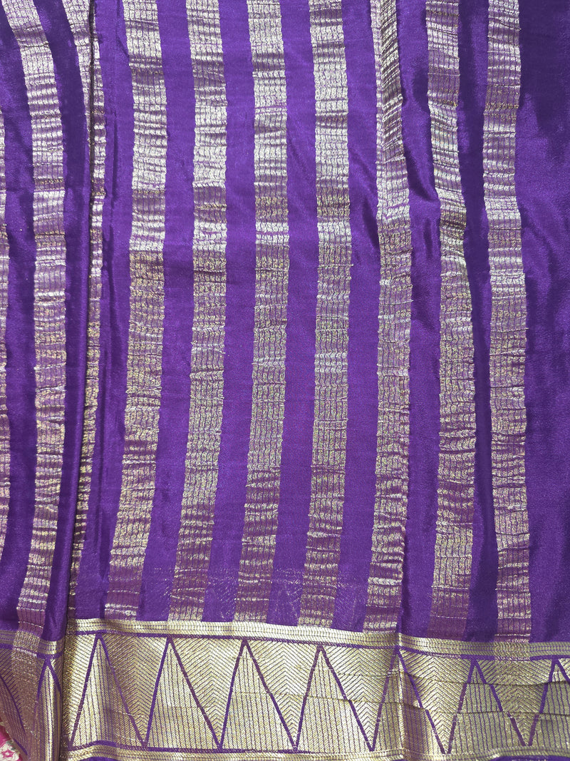 Premium Printed Semi Mysore Crepe Saree