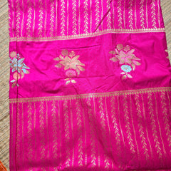 Premium Semi Mysore Crepe with Woven Meena Butis and Rich Pallu