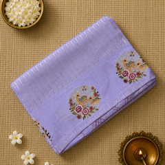Pure Banarasi Tissue Saree with Petit Point Embroidery