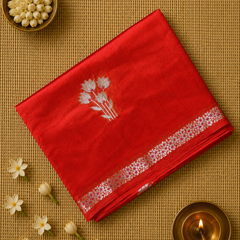 Pure Raw Green Mango Saree with Rich Pallu
