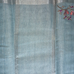 Linen Tissue Saree with Bird Motifs