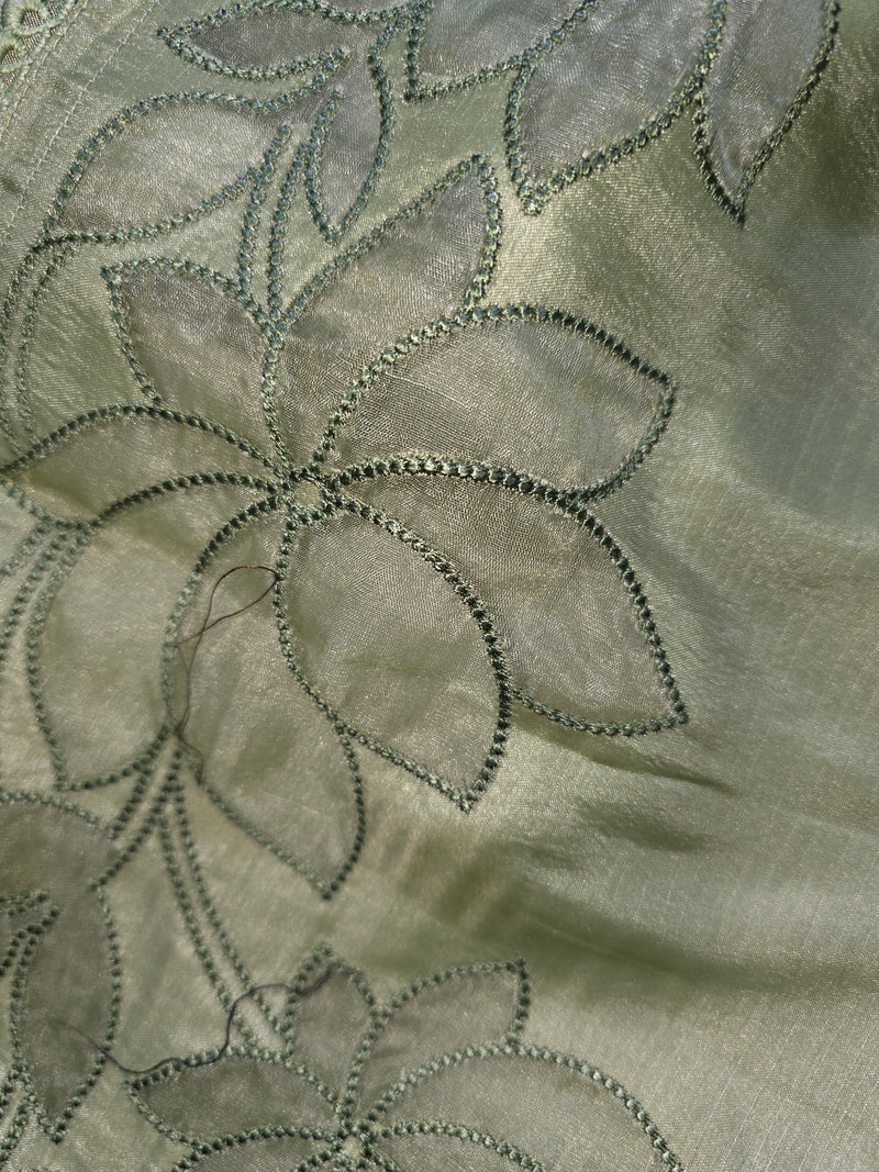Soft Tussar Silk Saree with Applique work in organza