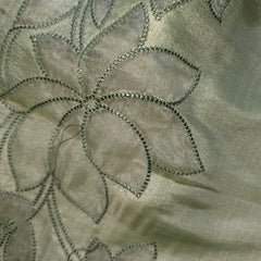 Soft Tussar Silk Saree with Applique work in organza