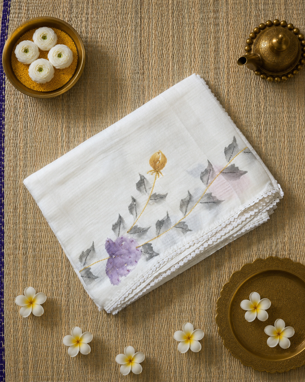 Cotton Kota Saree with Digital Print and Embroidery
