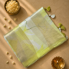 Pure Organza and Tissue Digital Printed Saree with Satin Blouse