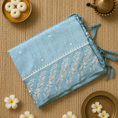 Tussar Linen Saree with Embroidery