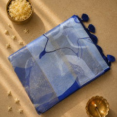 Pure Organza and Tissue Digital Printed Saree with Satin Blouse