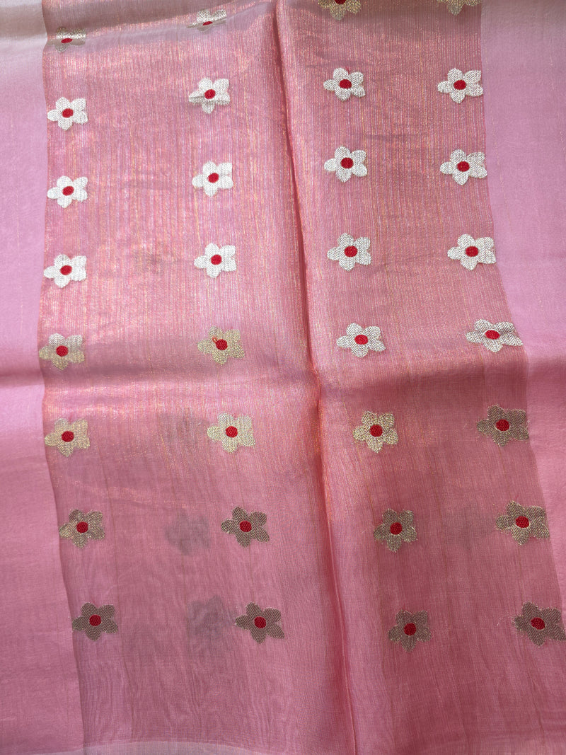Pure Organza Handloom Dual Shaded Saree