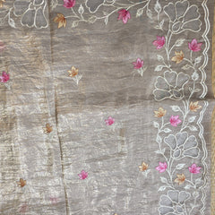 Crush Tissue Saree with Embroidery