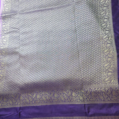 Premium Semi Mysore Crepe with Checks and Gap Border