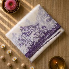 Glass Tissue Saree with Pichwai Cutwork