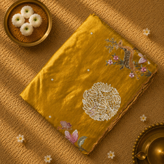 Pure Raw Silk Saree with Cutwork and Embroidery