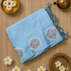 Tussar Linen Saree with Embroidery