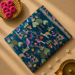 Pure Raw Silk Saree with all over Embroidery