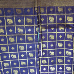Premium Semi Mysore Crepe with Elephant motifs ,Rich Pallu and Ganga Jamuna Border