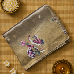 Pure Kore Tissue Saree with Petit Point Embroidery