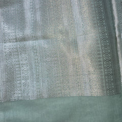 Linen Zari Saree with Pretty Bird Embroidery