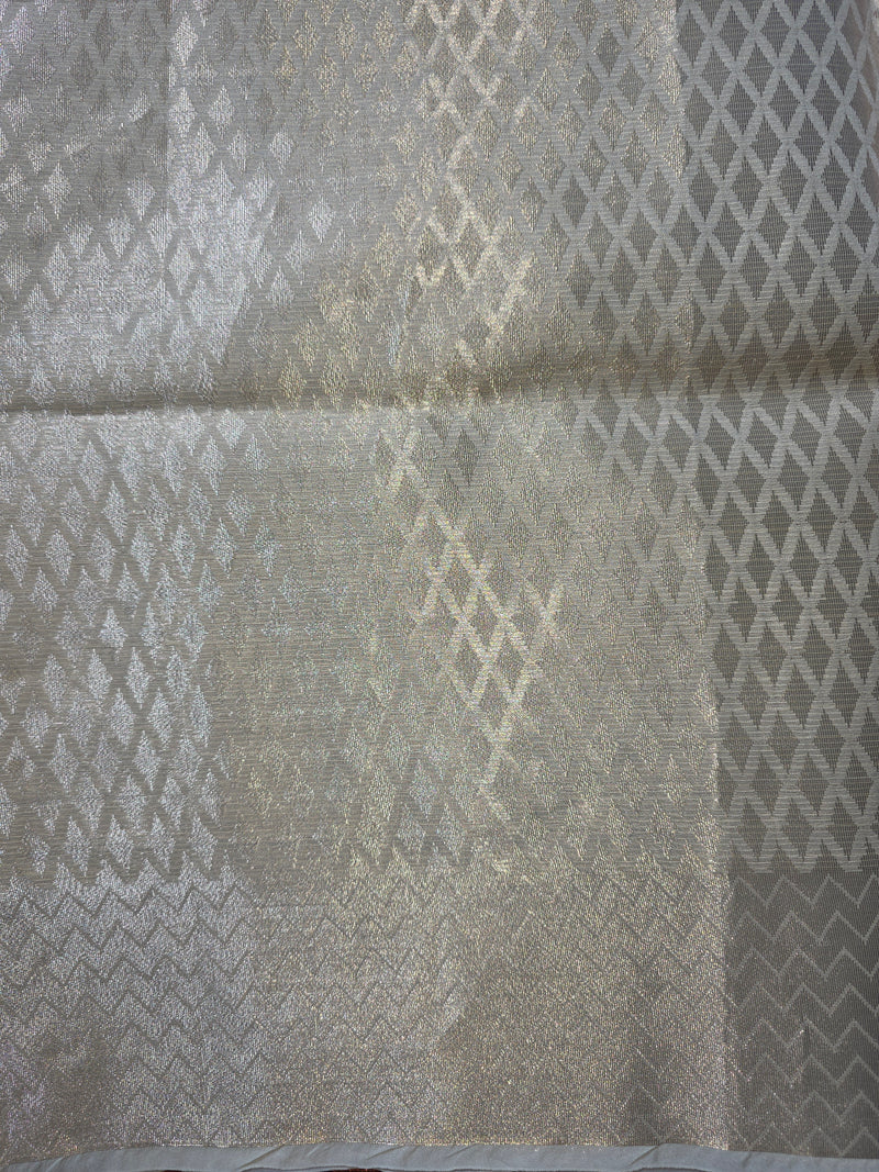 Kota Tissue Saree with Floral Woven Border and Embroidery