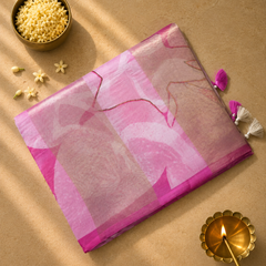 Pure Organza and Tissue Digital Printed Saree with Satin Blouse